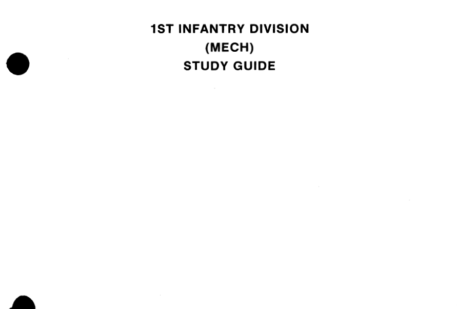 1st Infantry Division Study Guide cover