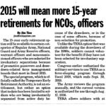 2015 Will Mean More 15-year Retirements for NCOs, Officers part