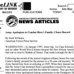 Army Apologizes to Combat Hero's Family; Clears Record first two paragraphs