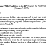 Anticipated Army-Wide Conditions in the 21st Century for First Term Soldiers first part