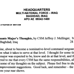 A Command Sergeants Major's Thoughts first paragraph
