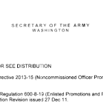 Army Directive 2013-15 (Noncommissioned Officer Promotions) first point