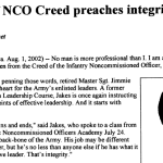 Author of NCO Creed preaches integrity fist two paragraphs