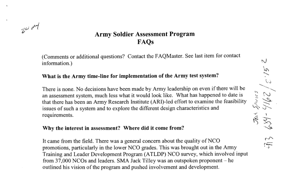 Army Soldier Assessment Program screen shot