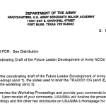 Coordinating Draft of the Future Leader Development of Army NCOs Workshop Proceedings screen shot