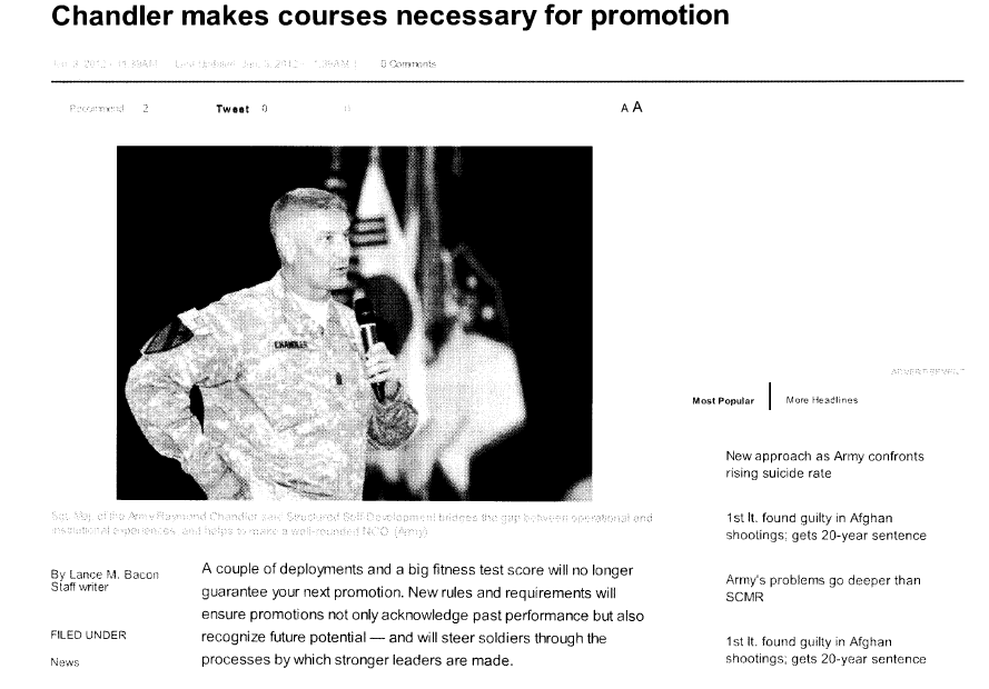 Chandler makes courses necessary for promotion front page