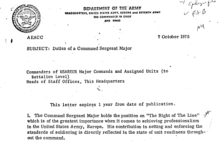 Duties of a Command Sergeant Major first point