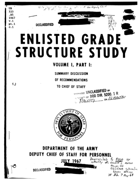 Enlisted Grade Structure Study Cover