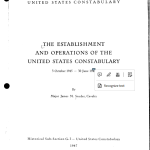 The Establishment and Operations of the United States Constabulary Cover