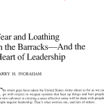 Fear and Loathing in the Barracks - and the Heart of Leadership first paragraph