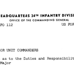 Guidelines as to the Duties and Responsibilities for Unit Sergeants Major title