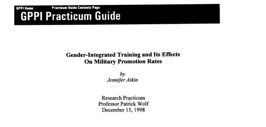 Gender-Integrated Training and Its Effects On Military Promotion Rates cover