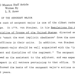 History of the Sergeant Major first paragraph