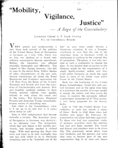 "Mobility, Vigilance, Justice" First Page