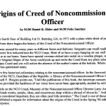 Origins of Creed of Noncommissioned Officer first paragraph