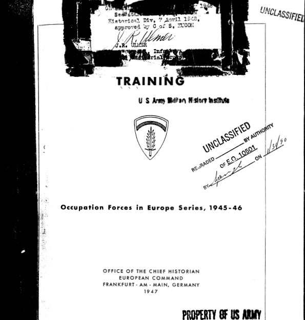 Occupation Forces in Europe Series 1945-1946 Cover Page