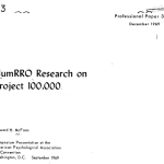Progress Report on HumRRO Research on Project 100,000 Pt. 2 cover