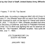 Report by an Investigative Team Headed by the Chief of Staff, United States Army (Wheeler), to the Joint Chiefs of Staff opening