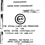 The Establishment and Operations of the United States Constabulary 1945-1947 Cover
