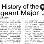 The History of the Sergeant Major half page
