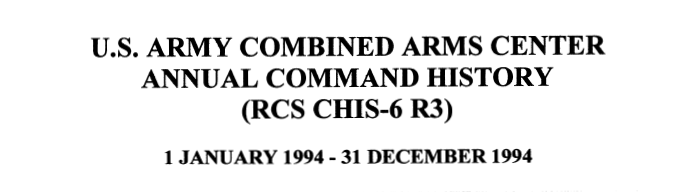 Annual Command History title