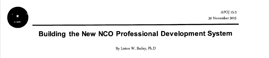 Building the New NCO Professional Development System title