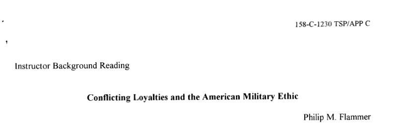 Conflicting Loyalties and the American Military Ethic title