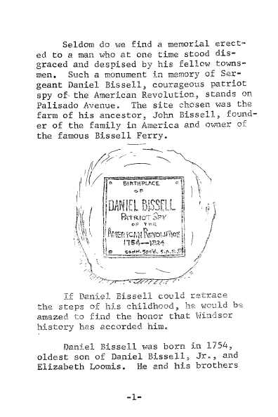 Daniel Bissell Biography first page