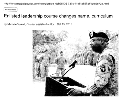 Enlisted Leadership Course Changes Name, Curriculum title and picture