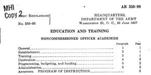 Education and Training Noncommissioned Officer Academies title