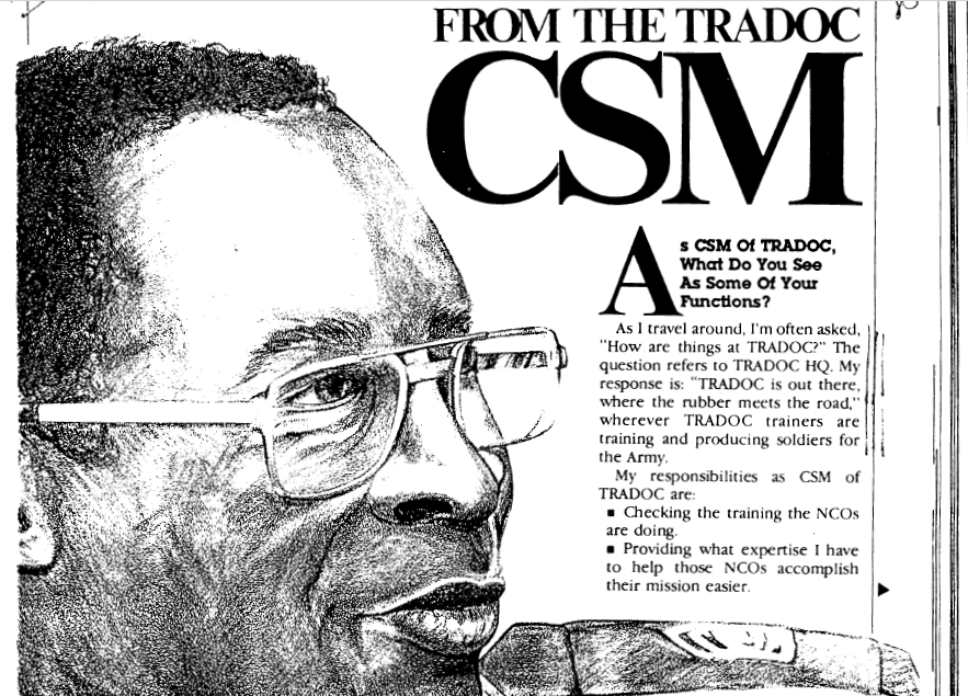 From the TRADOC CSM cover