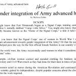 Gender Integration of Army Advanced Here half page