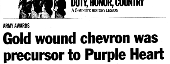 Gold Wound Chevron was Precursor to Purple Heart title