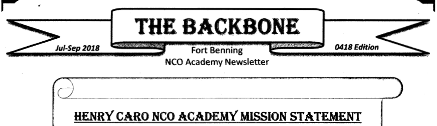 Henry Caro NCO Academy Mission Statement title