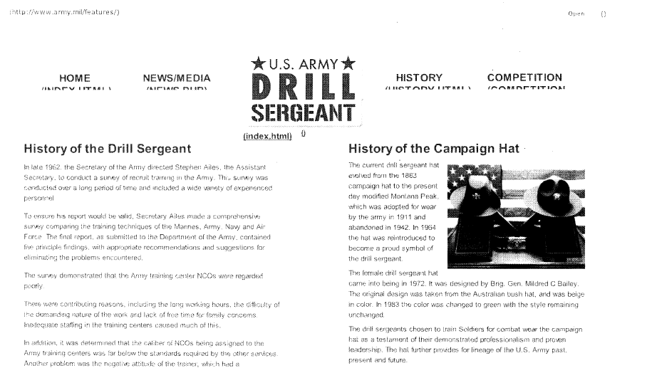 History of the Drill Sergeant half page