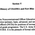 History of USASMA and Fort Bliss first paragraph