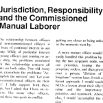 Jurisdiction, Responsibility, and the Commissioned Manual Laborer intro