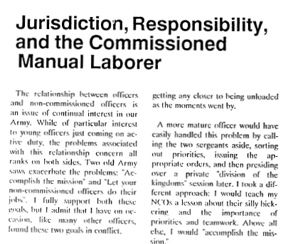 Jurisdiction, Responsibility, and the Commissioned Manual Laborer intro