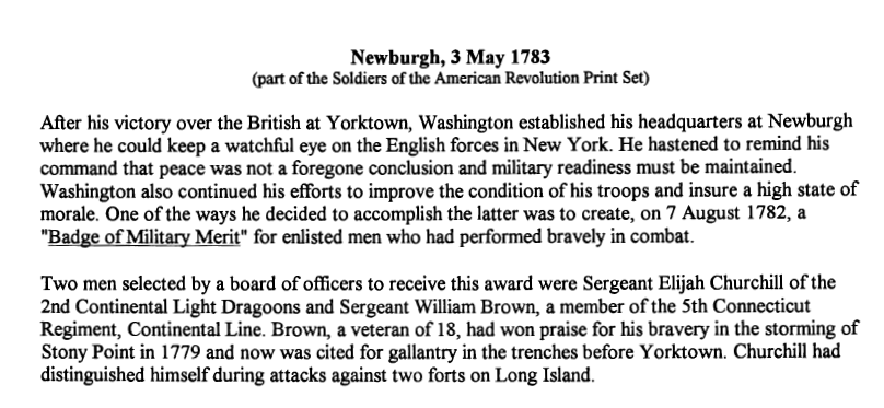 Newburgh, 3 May 1783 first two paragraphs