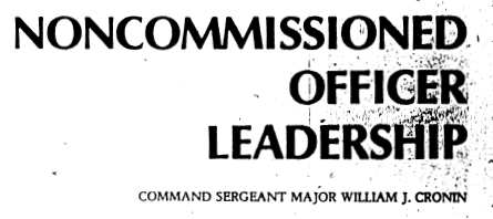 Noncommissioned Officer Leadership title