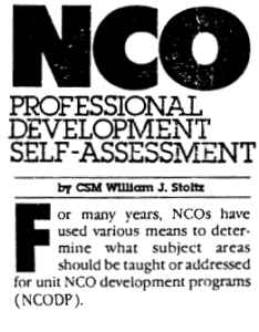 NCO Professional Development Self-Assessment title