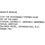 Remarks of the Honorable Stephen Ailes cover