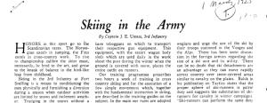 Skiing in the Army excerpt