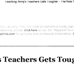 Teaching Army's Teachers Gets Tougher title