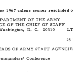 1967 Army Commanders' Conference header