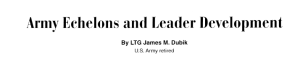 Army Echelons and Leader Development title