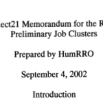 A Select21 Memorandum for the Record: Preliminary Job Clusters title