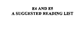 E4 and E5 A Suggested Reading List title