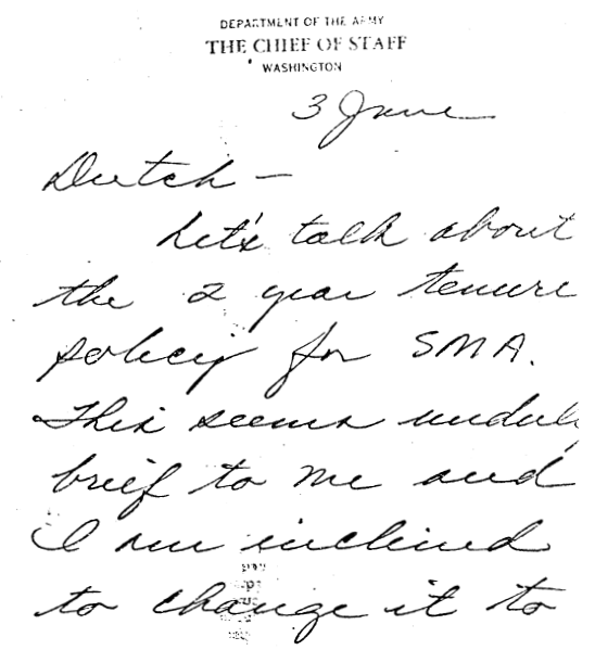 Chief of Staff Mail letter