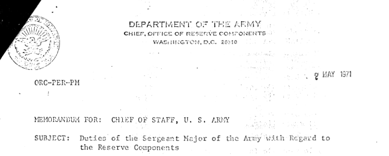 Duties of the SGM with Regard to the Reserve Components title